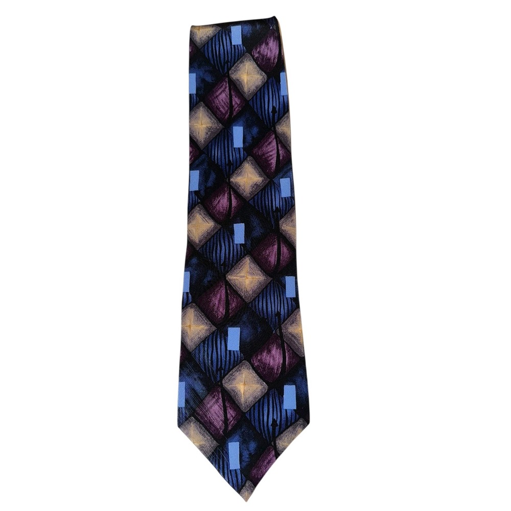 John Madden Collection Two Silk Necktie Abstract‎ Geometric Pattern A20Q